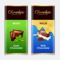 Chocolate bar packaging template design. Chocolate branding product pattern. Vector luxury design package