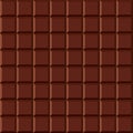 Chocolate bar. Seamless repeating vector pattern. Background with square pieces of dark brown milk chocolate.