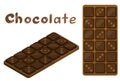 Chocolate bar. Set of vector images. Design of chocolate. Vector illustrations on a white background. Isometrics