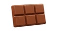 A chocolate bar with six rectangular segments, each slightly raised. The surface is Royalty Free Stock Photo