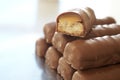 Chocolate bar tower Royalty Free Stock Photo