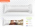 Chocolate bar, white polyethylene packaging. Hyperrealism vector simple application Royalty Free Stock Photo