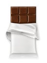 Chocolate bar, white polyethylene wrap Royalty Free Stock Photo