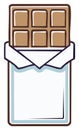 Chocolate bar in wrapper illustration. Isolated sweets food icon Royalty Free Stock Photo
