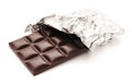 Chocolate bar in a wrapper isolated on a white