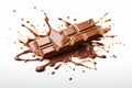 Chocolate bar with yummy caramel splash snack. Generate Ai