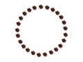 Chocolate bars arranged along periphery in circle isolated against white