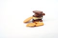 Chocolate bars and bisquits Royalty Free Stock Photo