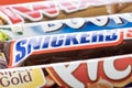 Chocolate Bars Bounty Mars Snickers Twins Picnic Close-up background