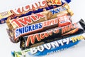 Chocolate Bars Bounty Mars Snickers Twins Picnic Close-up background