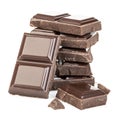 Chocolate bars isolated on white background Royalty Free Stock Photo