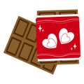 Chocolate Bars in Red Wrapper, valentine food element Royalty Free Stock Photo