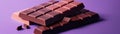Chocolate Bars Standing On Gradient White Purple Background Wide Panoramic. Generative AI Royalty Free Stock Photo