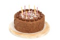Chocolate birthday cake Royalty Free Stock Photo