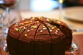 Chocolate birthday cake Royalty Free Stock Photo