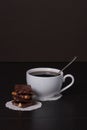 Chocolate, Black Coffee In White Cup Royalty Free Stock Photo