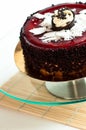 Chocolate black forest cream cake isolated