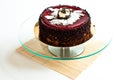 Chocolate black forest cream cake isolated