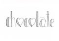 `Chocolate` black hand lettering inscription with hearts and stripes