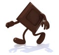 Chocolate block with arms and legs that runs