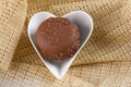 chocolate bonbon with dulce de leche delicious caramel sugar filling isolated caloric