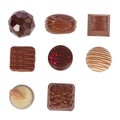 Chocolate bonbons, aka bon-bons or truffles isolated on white