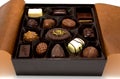 Chocolate bonbons in box Royalty Free Stock Photo