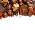 Chocolate border over white Royalty Free Stock Photo