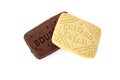 Chocolate bourbon biscuits and custard creams Royalty Free Stock Photo