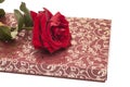 Chocolate box and red rose Royalty Free Stock Photo