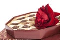 Chocolate box and red rose Royalty Free Stock Photo