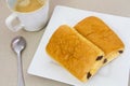 Chocolate bread andcoffee