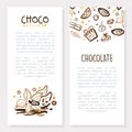 Chocolate Brochure Template, Sweet Desserts Booklet, Card, Flyer with Text Vector Illustration Royalty Free Stock Photo