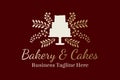 Chocolate Brown and Gold Bakery and Cakes Nice Logo Design for Patissierie Royalty Free Stock Photo