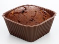 Chocolate brown muffin dessert or cupcake on white Royalty Free Stock Photo