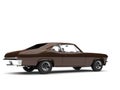 Chocolate brown old vintage muscle car - rear view