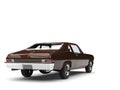 Chocolate brown old vintage muscle car - tail view