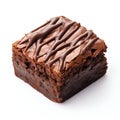 Chocolate Brownie Delight Isolated on White Background. Generative ai