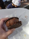 Chocolate brownie ice cream sandwich Royalty Free Stock Photo