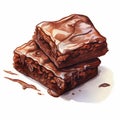 Chocolate Brownie Illustration: Fluid Washes Of Color And Highly Detailed Flat Shading