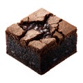 Chocolate Brownie with Rich Chocolate Drizzle Isolated on Transparent Background Royalty Free Stock Photo