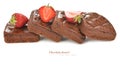 Chocolate brownie with strawberries Royalty Free Stock Photo