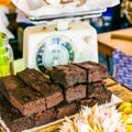 Chocolate Brownies on display table