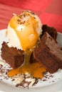 The Chocolate Brownies with Ice Cream