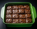 chocolate brownies in a square baking dish