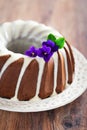 Chocolate bundt cake Royalty Free Stock Photo