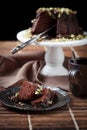 Chocolate bundt cake Royalty Free Stock Photo