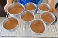 Chocolate bundt cake ready to bake