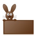 Chocolate bunny with sign