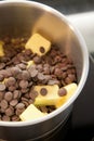 Chocolate and butter prepare for melting Royalty Free Stock Photo